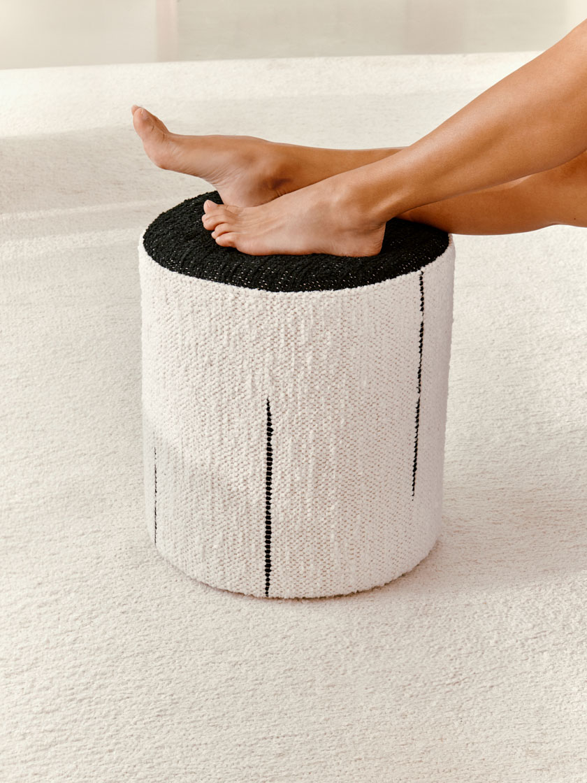 Comporta pouf | Cream & Black 